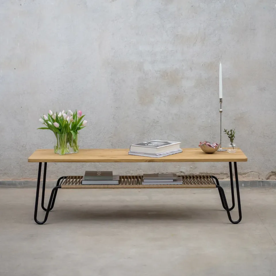 Mesa de centro Marcel, Roble rústico aceitado, 140x70*Mavis