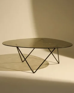 Mesa de centro Pedrera, semimate - vidrio estructurado bronce*GUBI Clearance