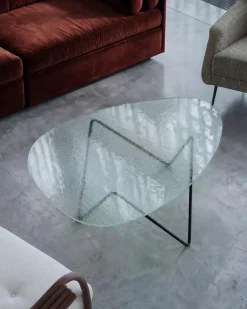 Mesa de centro Pedrera, semimate - vidrio estructurado transparente*GUBI Discount