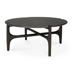 Mesa de centro PI Ø80 cm, Lackad mahogny*Ethnicraft Online