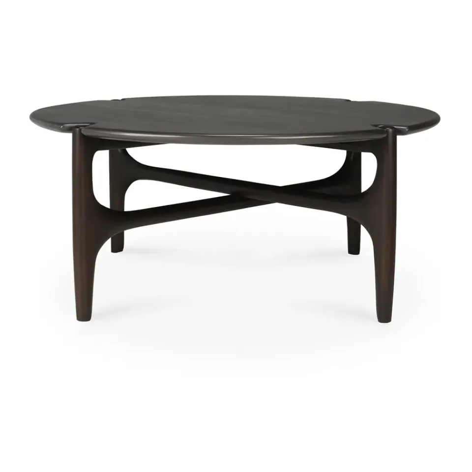Mesa de centro PI Ø80 cm, Lackad mahogny*Ethnicraft Online
