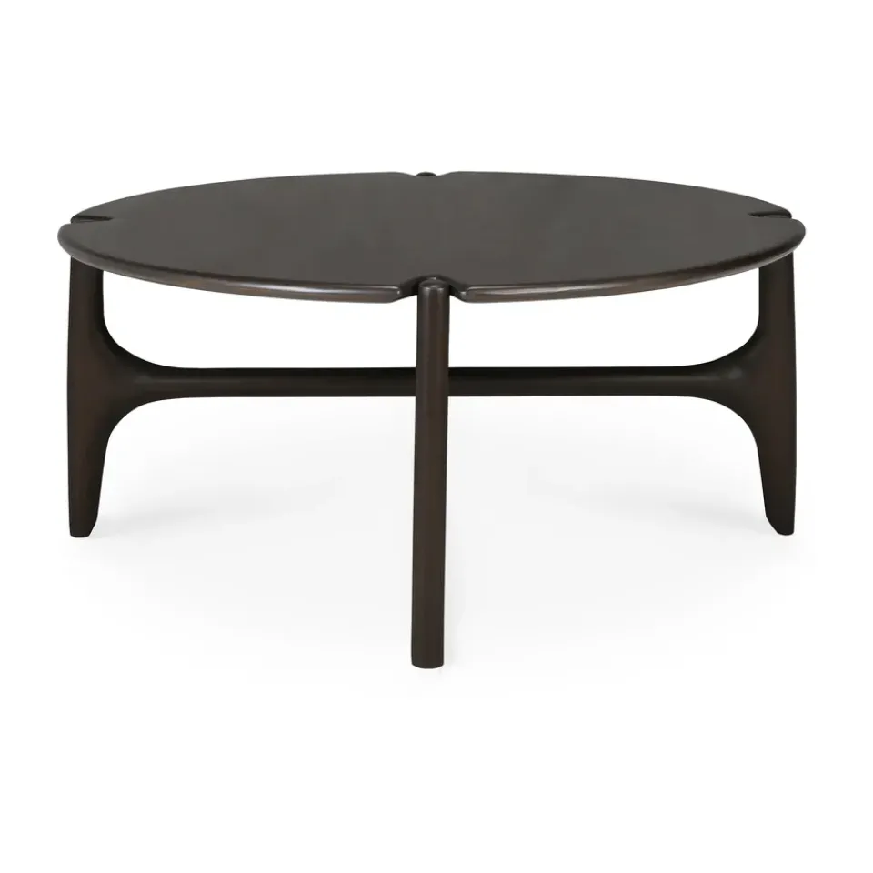 Mesa de centro PI Ø80 cm, Lackad mahogny*Ethnicraft Online