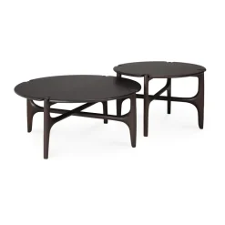 Mesa de centro PI Ø80 cm, Lackad mahogny*Ethnicraft Online