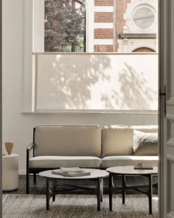 Mesa de centro PI Ø80 cm, Lackad mahogny*Ethnicraft Online