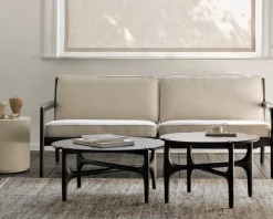Mesa de centro PI Ø80 cm, Lackad mahogny*Ethnicraft Online