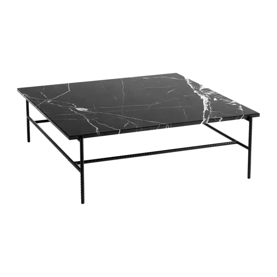 Mesa de centro Rebar 100x104x33 cm, Mármol –estructura negra*HAY Sale