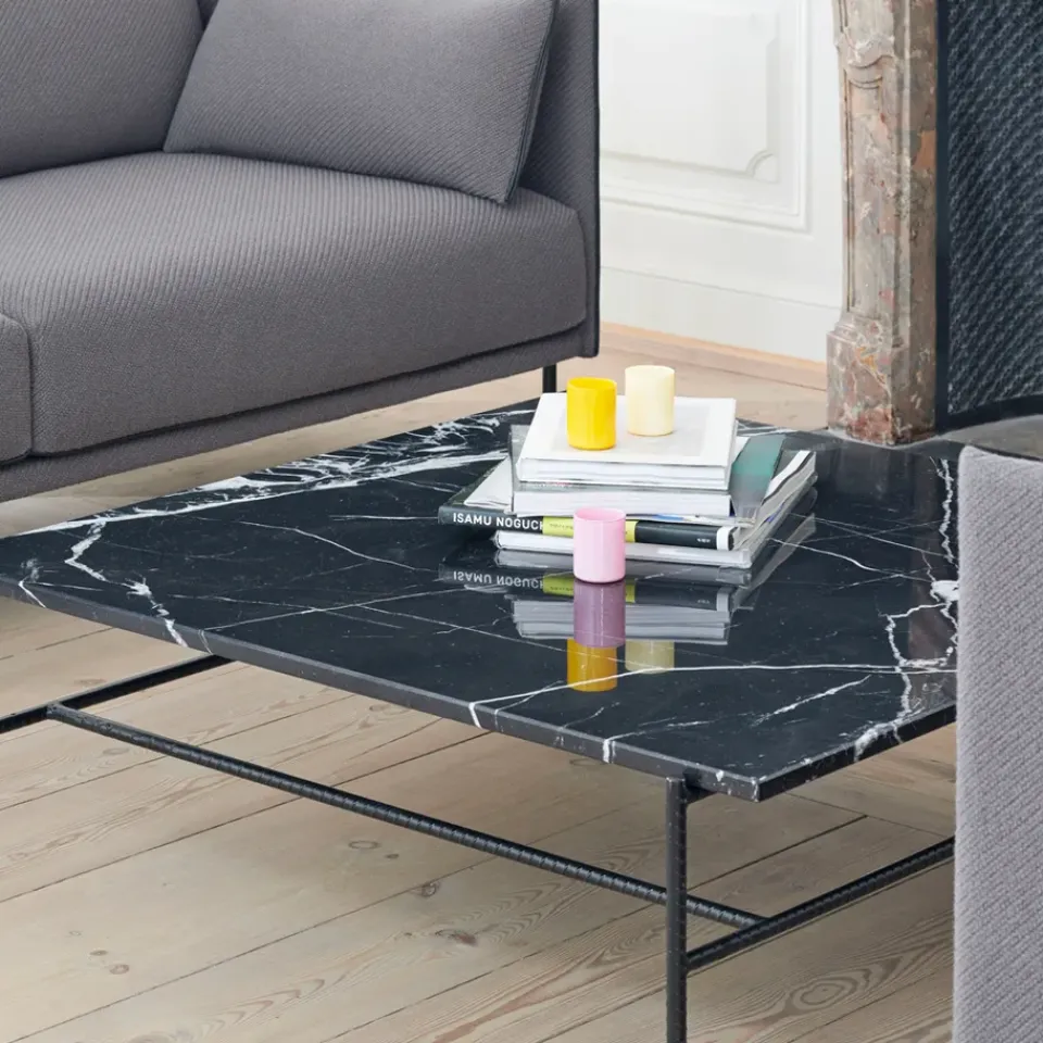 Mesa de centro Rebar 100x104x33 cm, Mármol –estructura negra*HAY Sale