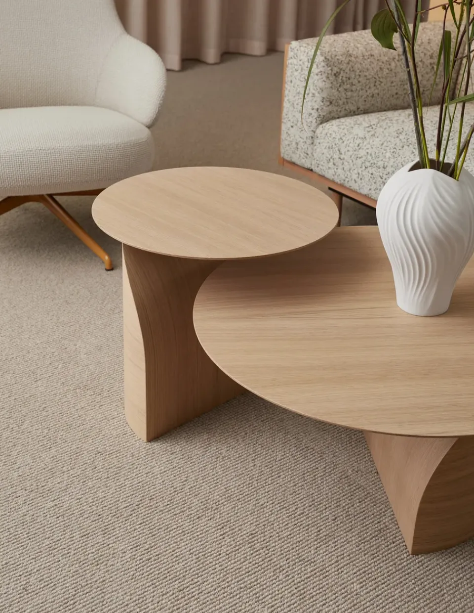 Mesa de centro Savoa H40 cm, roble pigmentado blanco*Swedese New
