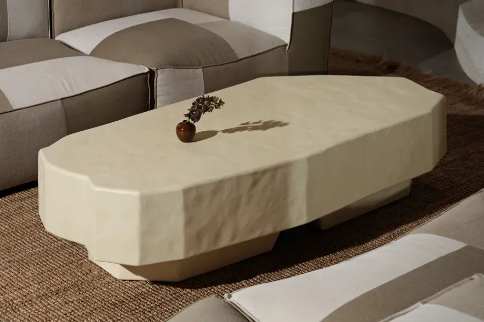 Mesa de centro Staffa de 163,5x82,4 cm, Ivory*Ferm Living Hot