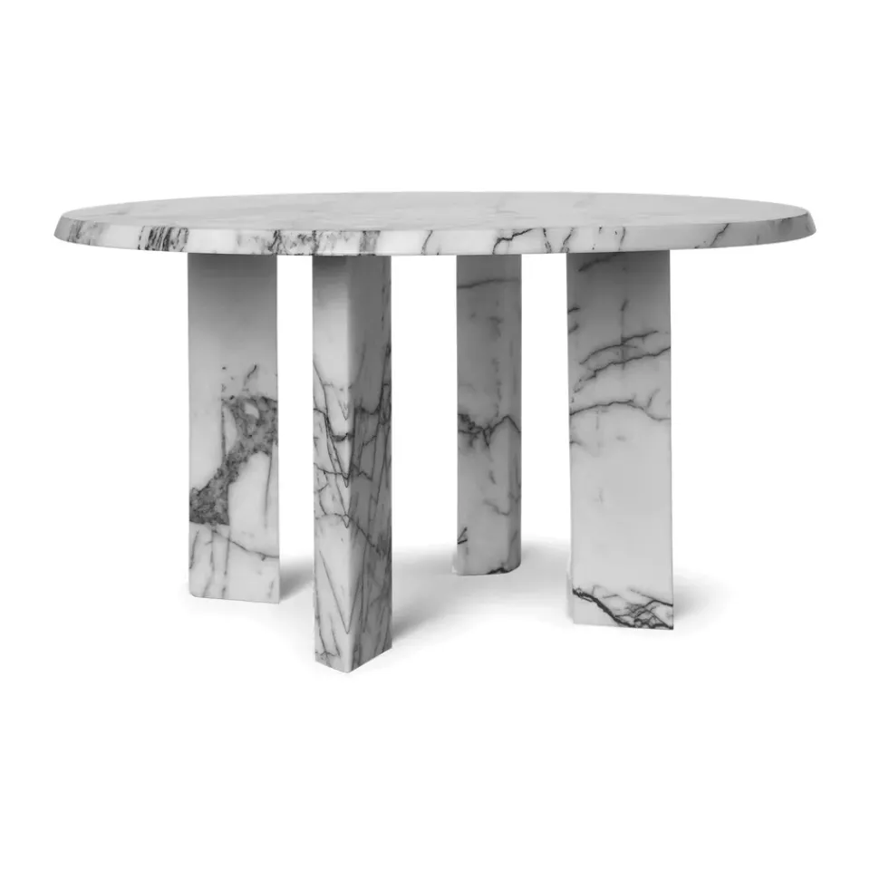 Mesa de centro Taula Ø67x35 cm, White-charcoal*Ferm Living Outlet
