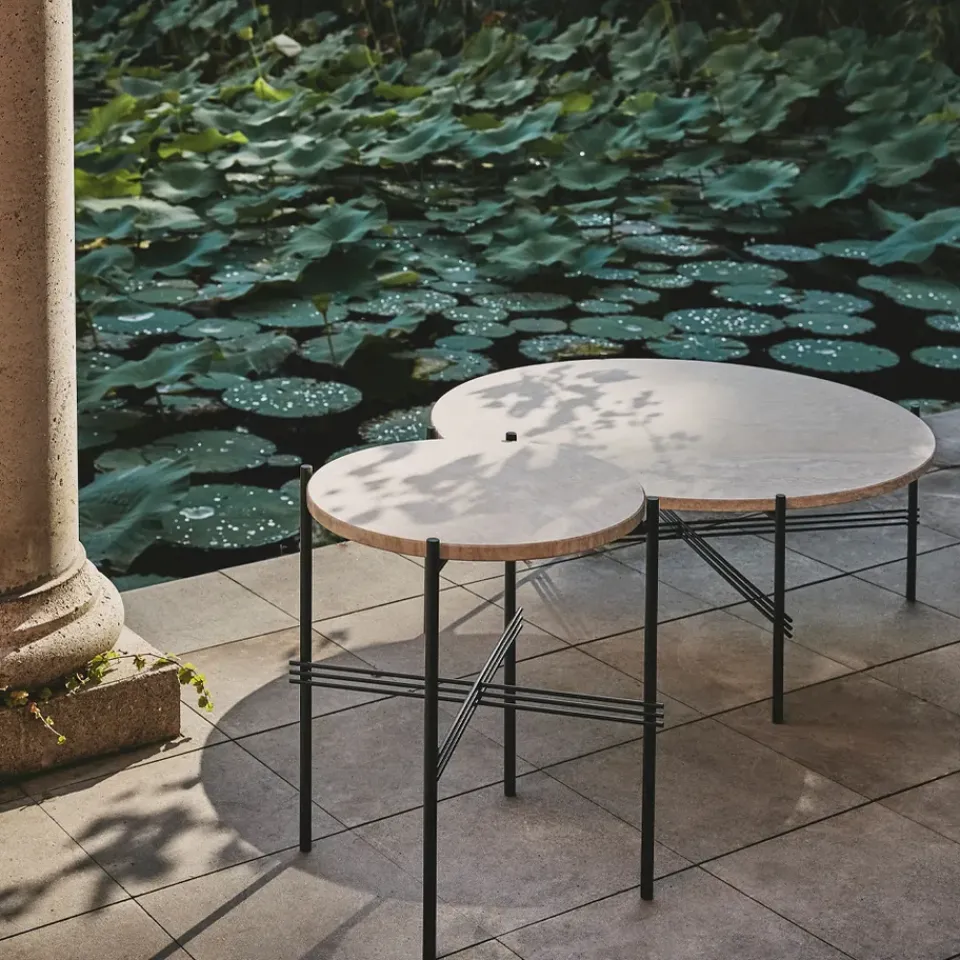 Mesa de centro TS Outdoor, travertin-negro*GUBI Clearance