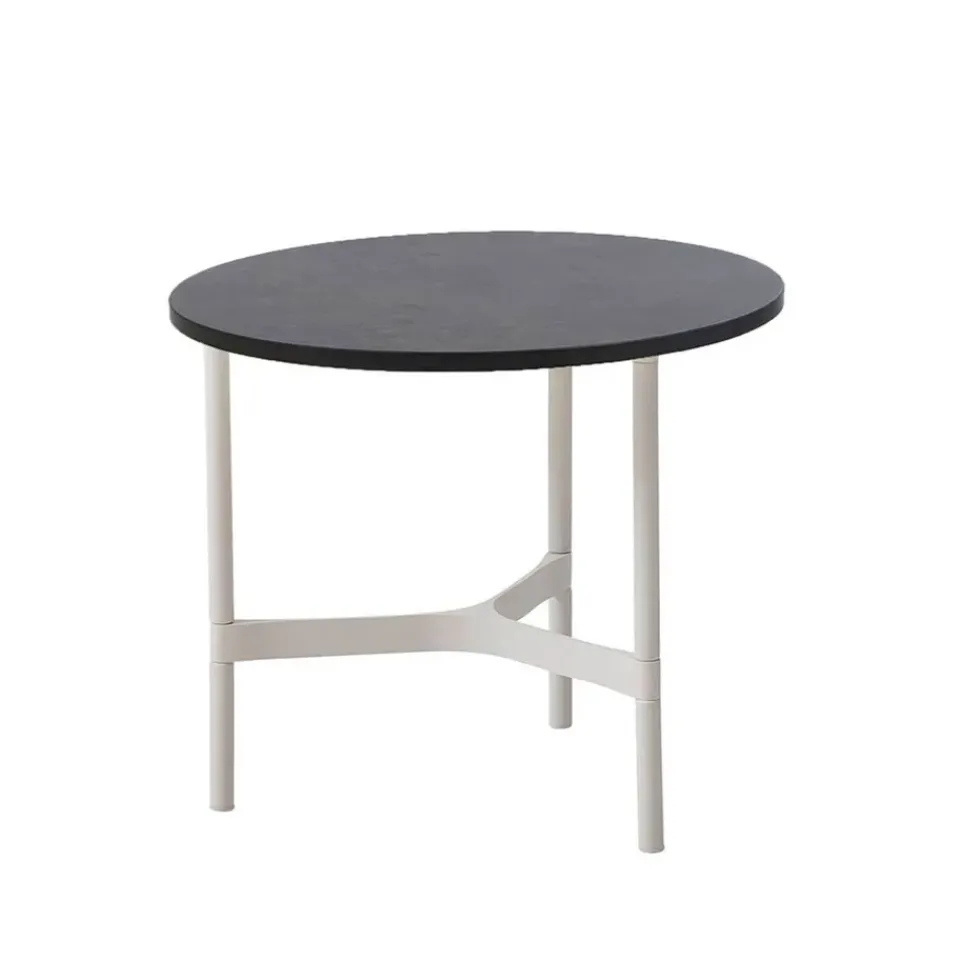 Mesa de centro Twist small Ø45 cm, Dark grey-white*Cane-line