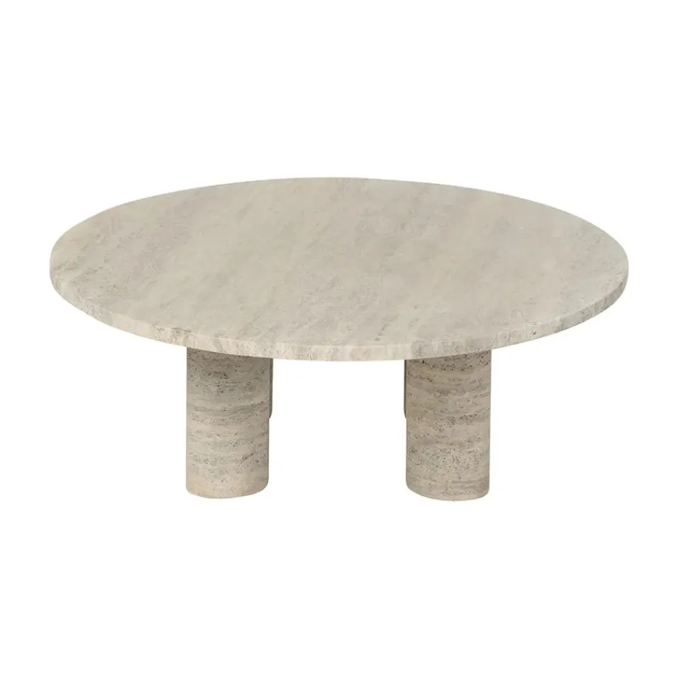 Mesa de centro Volos L, Ø75 cm, Travertino*Blomus Sale