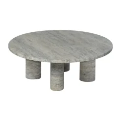 Mesa de centro Volos L, Ø75 cm, Travertino Plata*Blomus Hot
