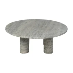 Mesa de centro Volos L, Ø75 cm, Travertino Plata*Blomus Hot