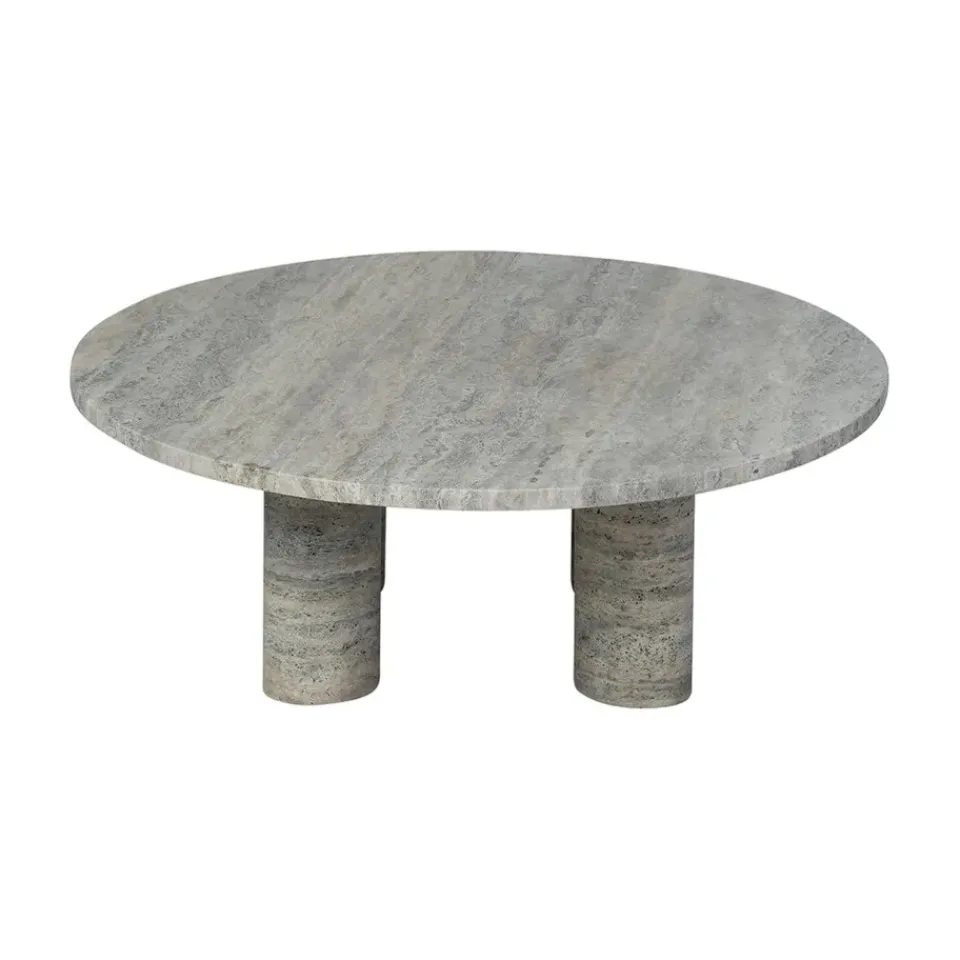 Mesa de centro Volos L, Ø75 cm, Travertino Plata*Blomus Hot