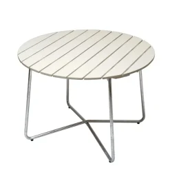 Mesa de comedor 9A, Roble lacado en Ø100 cm*Grythyttan Stålmöbler Discount