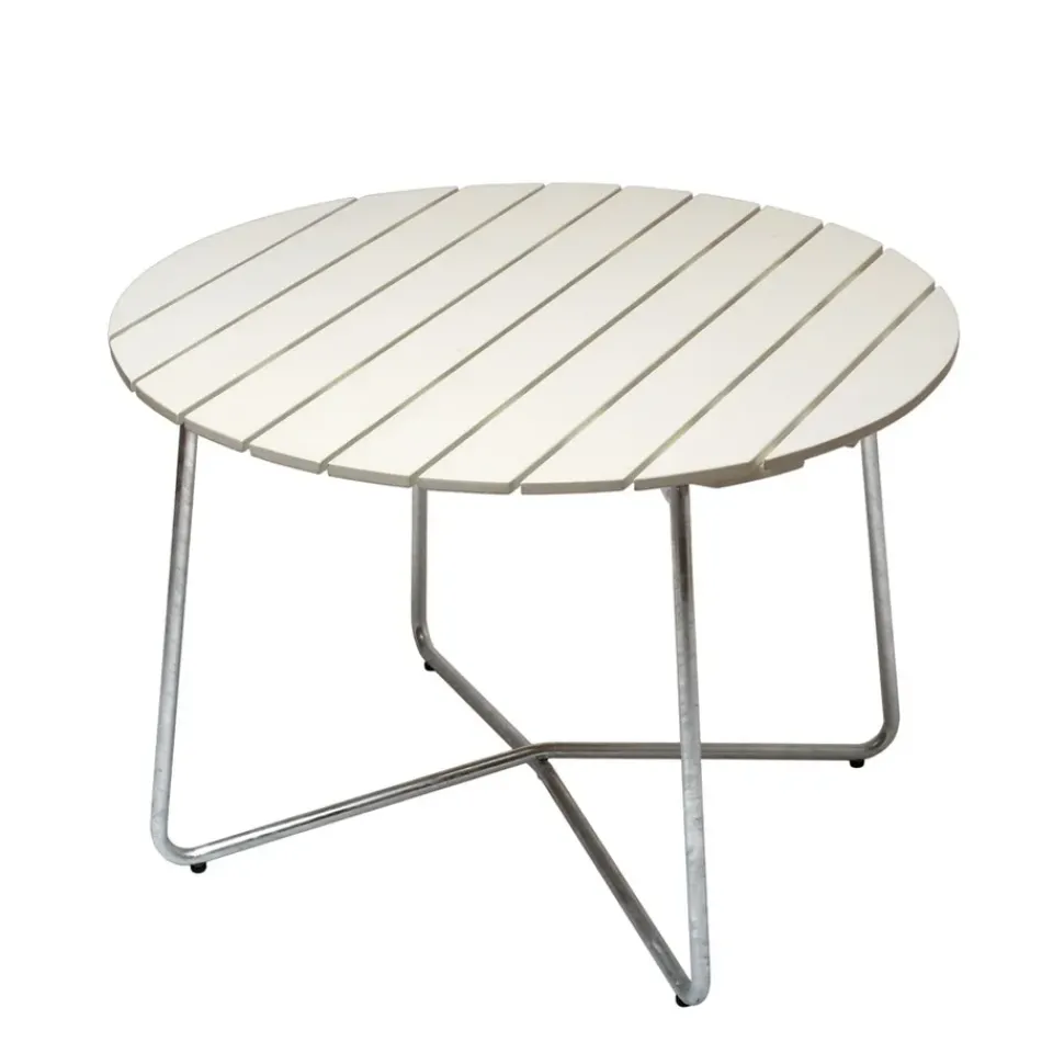 Mesa de comedor 9A, Roble lacado en Ø100 cm*Grythyttan Stålmöbler Discount