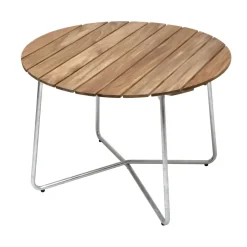 Mesa de comedor 9A, Teak Ø100 cm*Grythyttan Stålmöbler Outlet