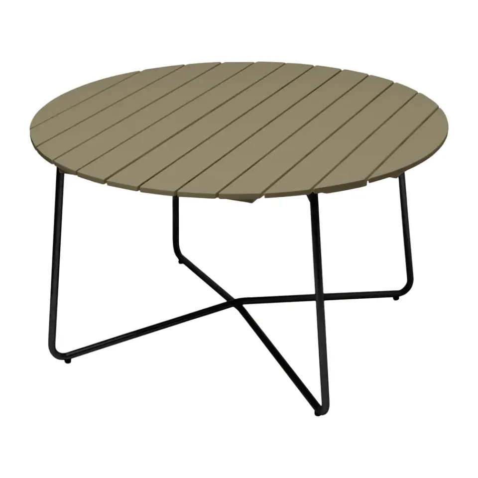 Mesa de comedor 9A, Verde claro roble-negro, Ø120 cm*Grythyttan Stålmöbler Online