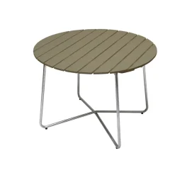 Mesa de comedor 9A, claro roble-acero galvanizado Ø100 cm*Grythyttan Stålmöbler