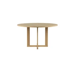Mesa de comedor Arv ⌀130 cm, Roble blanqueado con acabado mate*Mavis Discount
