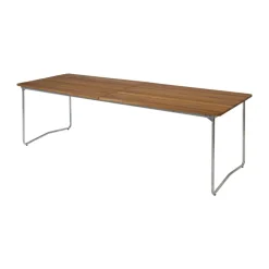 Mesa de comedor B31, Teca sin tratar - patas galvanizadas*Grythyttan Stålmöbler Online