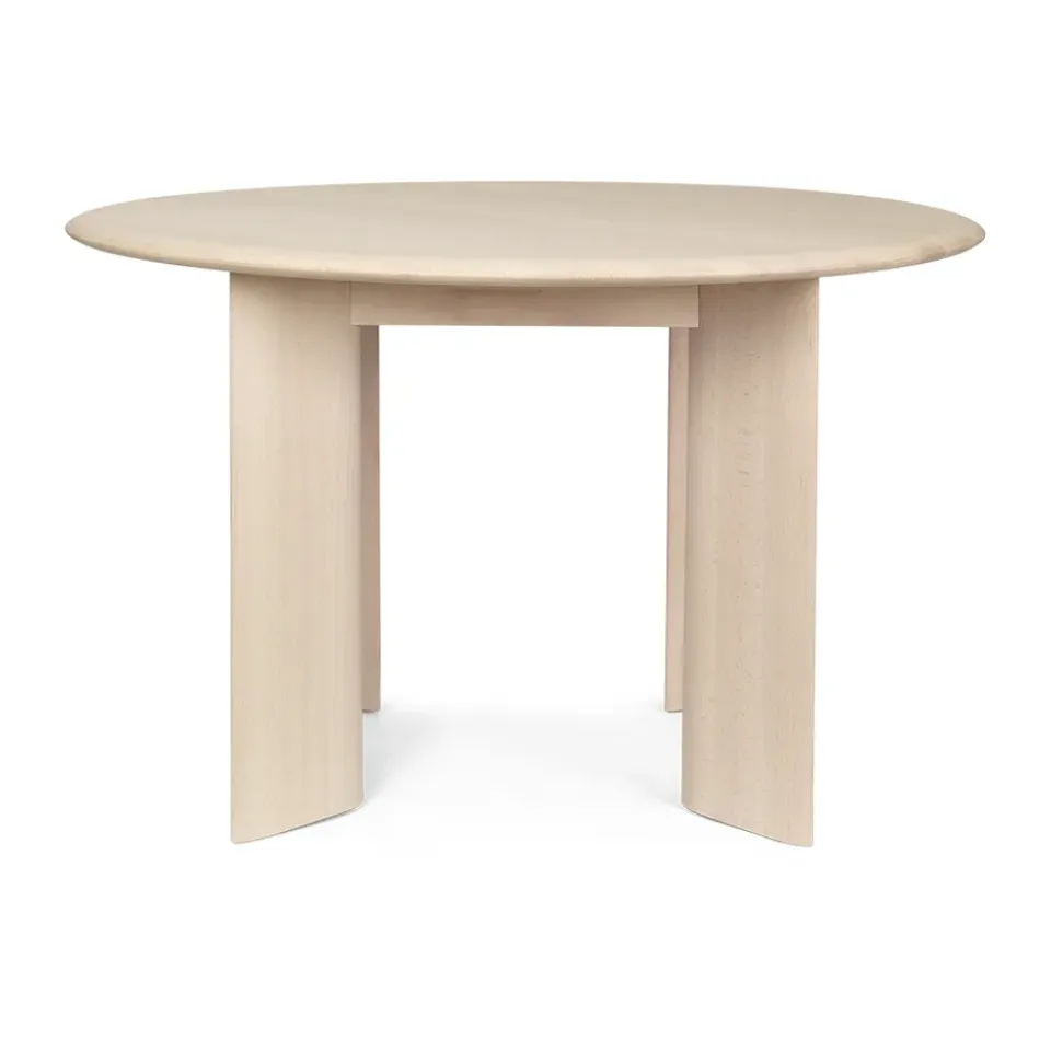 Mesa de comedor Bevel Ø117 cm, Haya blanca aceitada*Ferm Living Sale