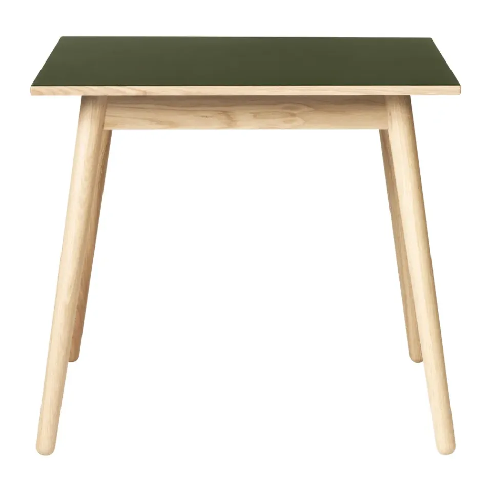 Mesa de comedor C35A 82x82 cm, Linóleo oliva-roble natural con barniz al agua*FDB Møbler Clearance