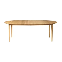 Mesa de comedor C62E Bjørk con 2 extensiones, Roble macizo aceitado*FDB Møbler Discount