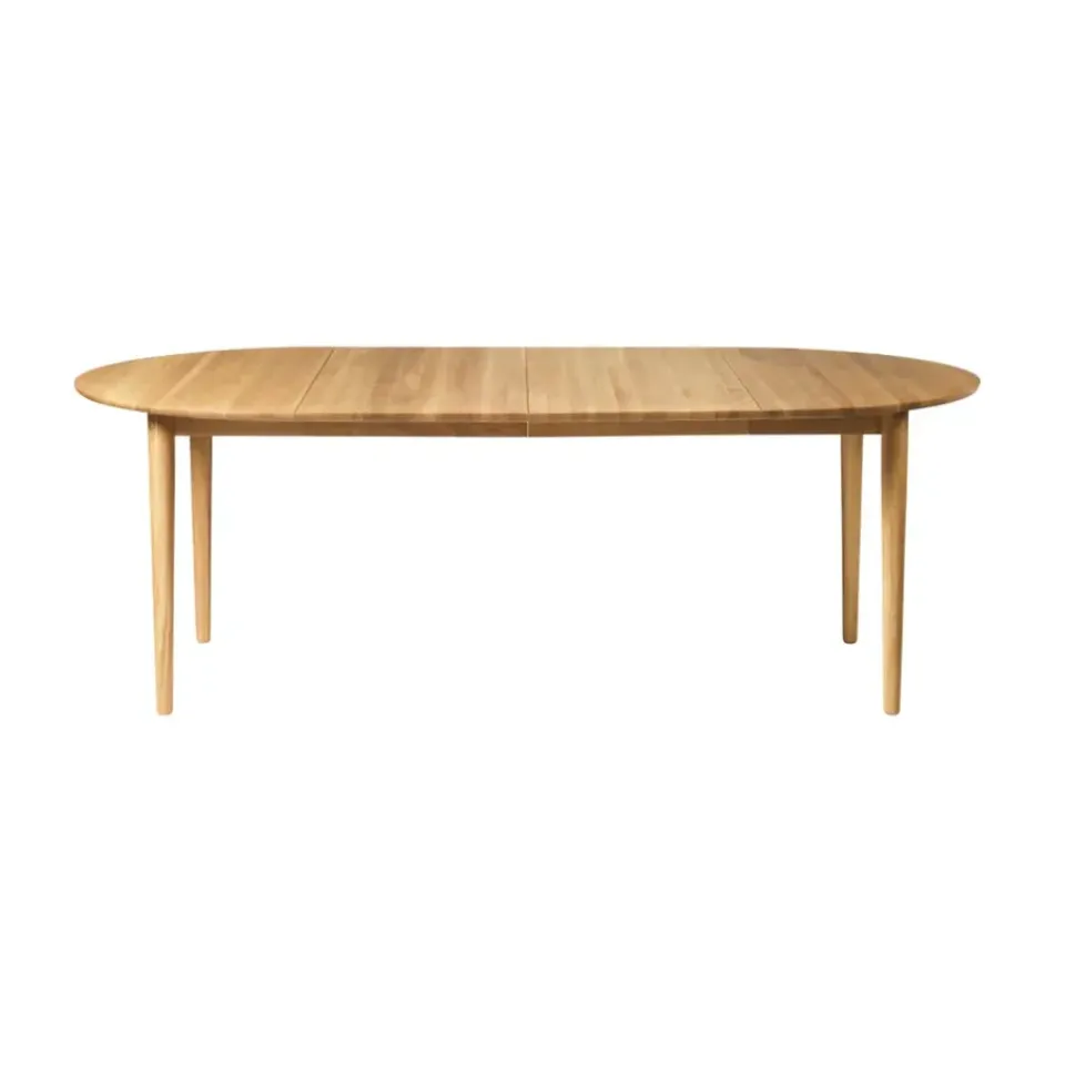 Mesa de comedor C62E Bjørk con 2 extensiones, Roble macizo aceitado*FDB Møbler Discount