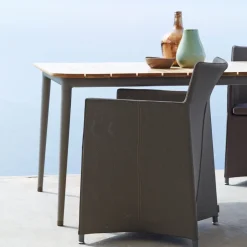 Mesa de comedor Core teca 210x100x74 cm, Soprte taupe*Cane-line Sale