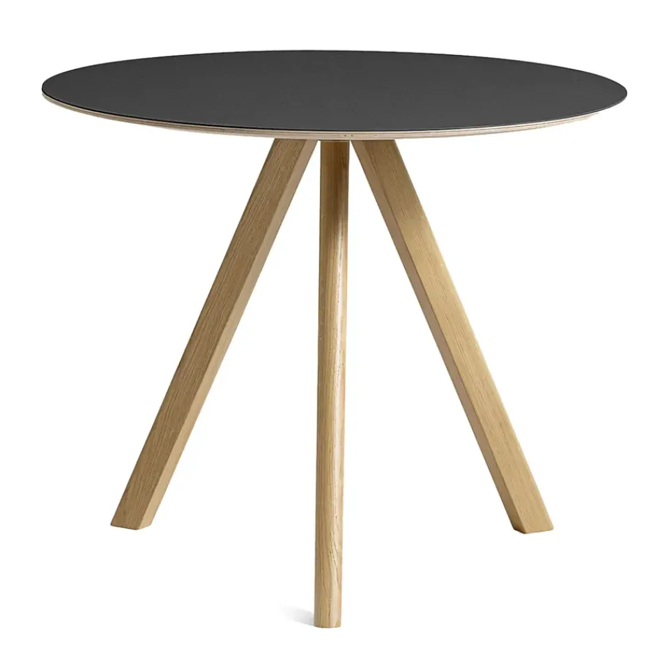 Mesa de comedor CPH20 2.0, Ø90 cm, Black linoleum-roble lacado*HAY Sale