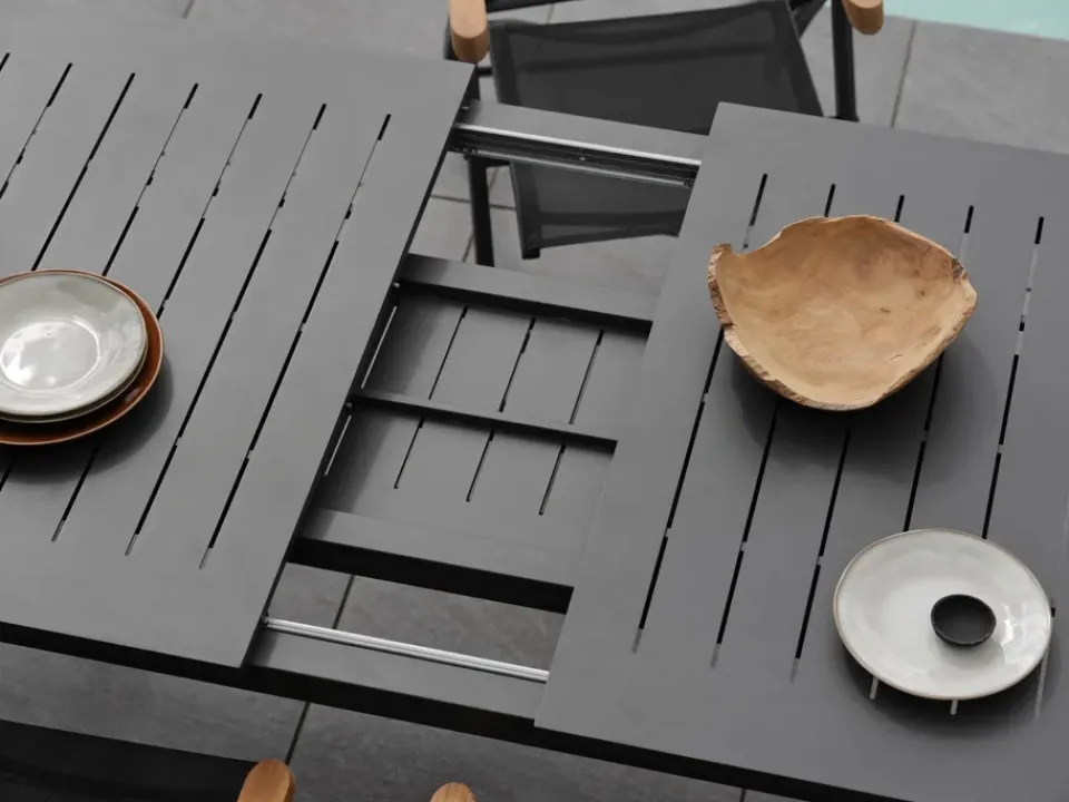 Mesa de comedor extensible Lomma, Anthracite 194-312 cm*Brafab Discount