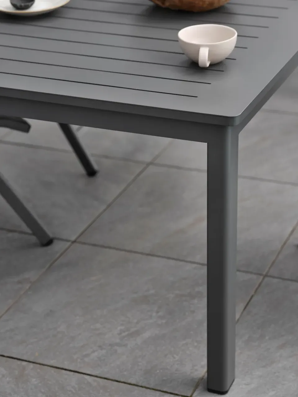 Mesa de comedor extensible Lomma, Anthracite 194-312 cm*Brafab Discount