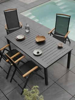 Mesa de comedor extensible Lomma, Anthracite 194-312 cm*Brafab Discount