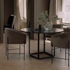 Mesa de comedor Florence redonda, mármol marquina, ø120 cm, soporte*New Works Outlet