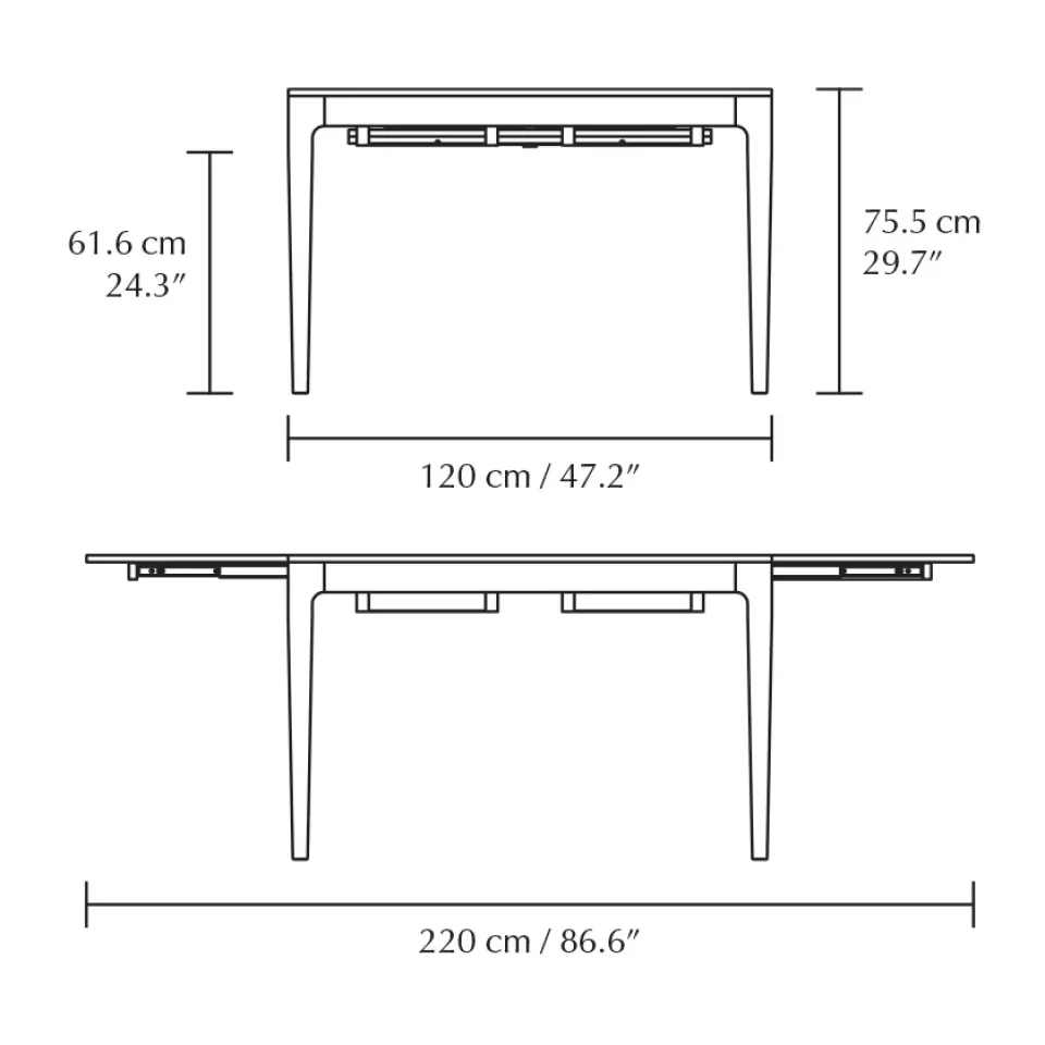 Mesa de comedor Heart'n'Soul 90x120 cm, Oak-obsidian black*Umage Clearance