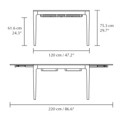 Mesa de comedor Heart'n'Soul 90x120 cm, Black oak*Umage