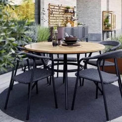 Mesa de comedor Joy redonda, Fossil grey- claro Ø144 cm*Cane-line Outlet