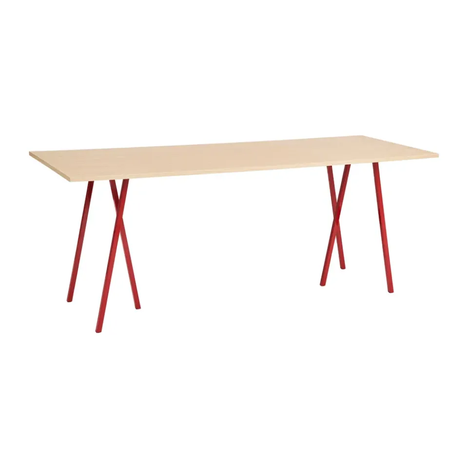 Mesa de comedor Loop Stand incl. support 92,5x250 cm, Maroon red-clear lacq. oak*HAY Sale