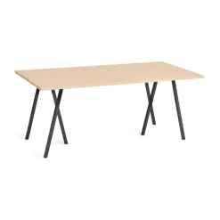 Mesa de comedor Loop Stand incl. support 87,5x180 cm, Black-clear lacq. oak*HAY Clearance