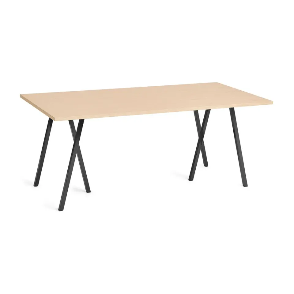 Mesa de comedor Loop Stand incl. support 87,5x180 cm, Black-clear lacq. oak*HAY Clearance