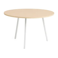 Mesa de comedor Loop Stand Ø120 cm, White-clear lacq. oak*HAY New