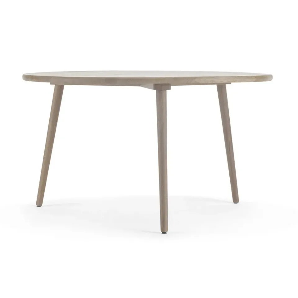 Mesa de comedor Miss Tailor redonda Ø130 cm, Roble aceitado blanco*Stolab Sale