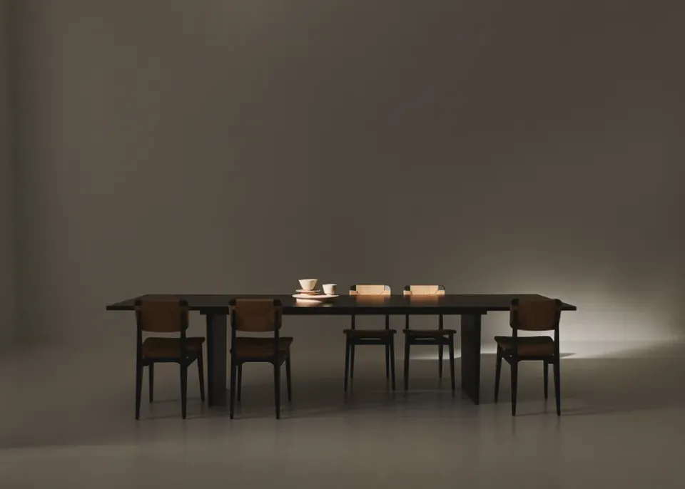 Mesa de comedor Private 100x320 cm, Roble teñido de marrón-*GUBI Outlet