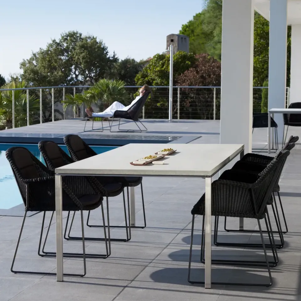 Mesa de comedor Pure, Concrete grey-blanco 200x100 cm*Cane-line