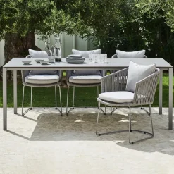 Mesa de comedor Pure, Concrete grey-blanco 200x100 cm*Cane-line