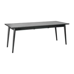 Mesa de comedor VIOR 90x200 cm, Roble lacado en negro*NJRD Outlet