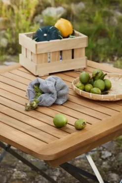 Mesa de exterior M26 Lilleø, Teak-acero inoxidable*FDB Møbler Best